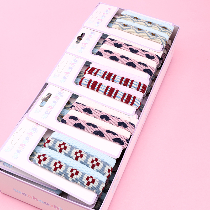 Colored Jacquard Hair Tie Set