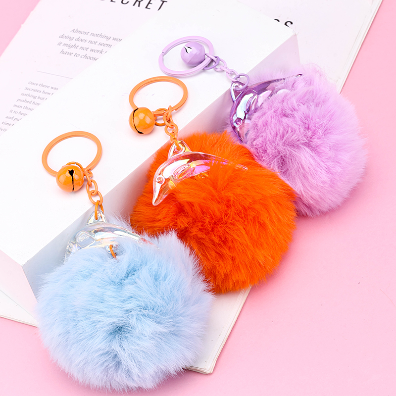 Dolphin Pompom Bag Charm