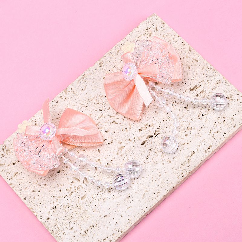 Boxed Pendant Bow Duckbill Hair Clip Alloy Polyester 4010402805
