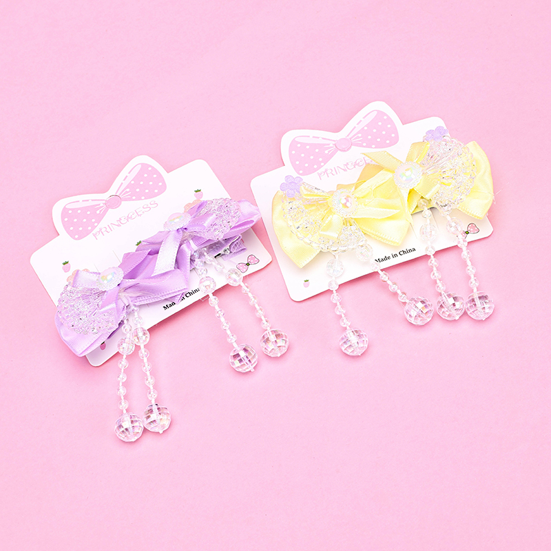 Boxed Pendant Bow Duckbill Hair Clip Alloy Polyester 4010402805