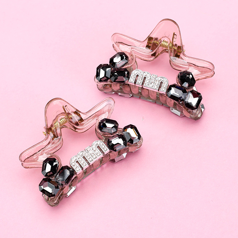 Double Side Rhinestone Medium Hair Claw Clip PVC 4012000343