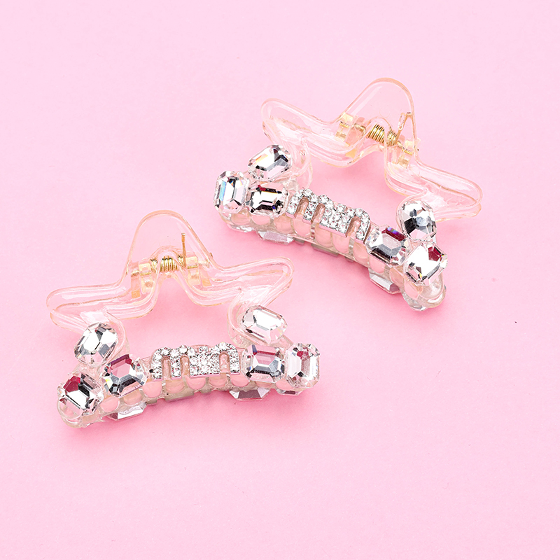 Double Side Rhinestone Medium Hair Claw Clip PVC 4012000343