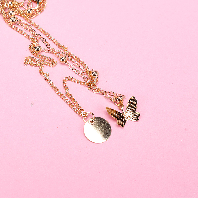 Double Butterfly Pendant Necklace