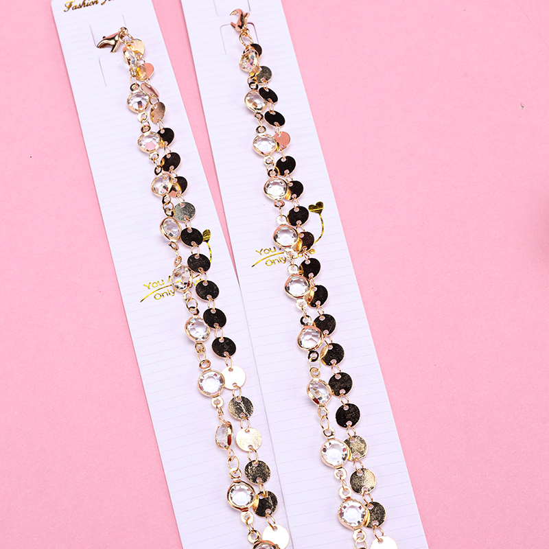New Double Layer Crystal Bracelet Alloy 4021001267