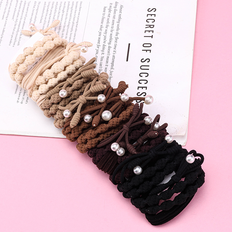 Curry Knotted Pearl Combination Hair Bands