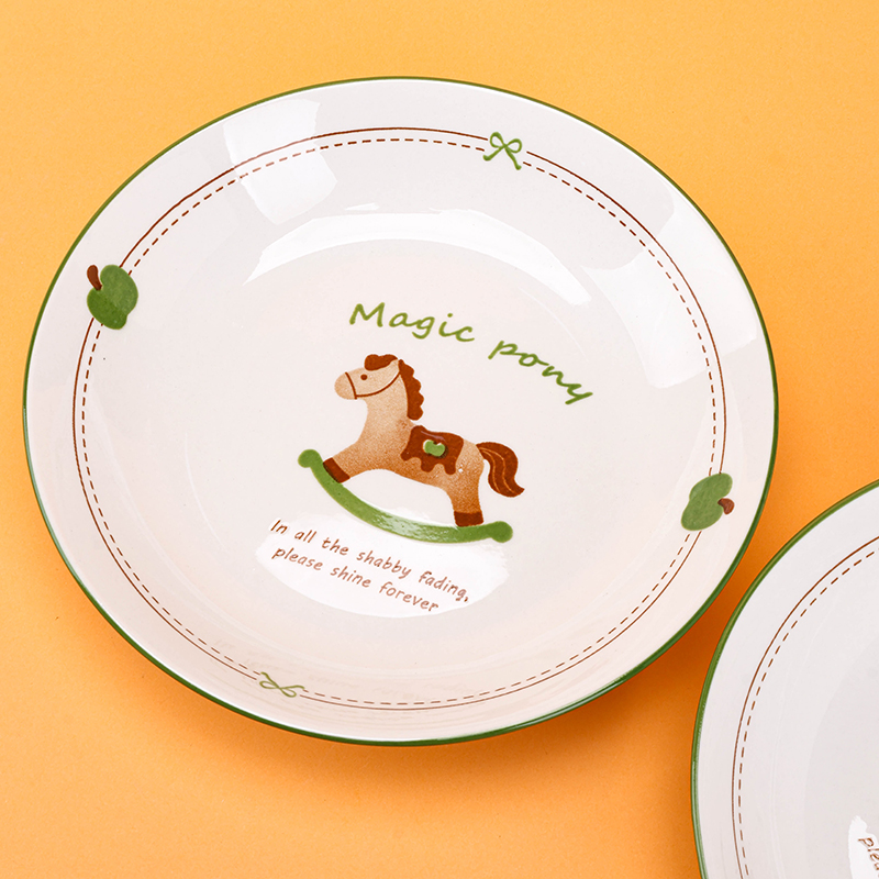 Yongfeng 7-inch Fruit Plate Happy Pony Ceramic Code 1200400588