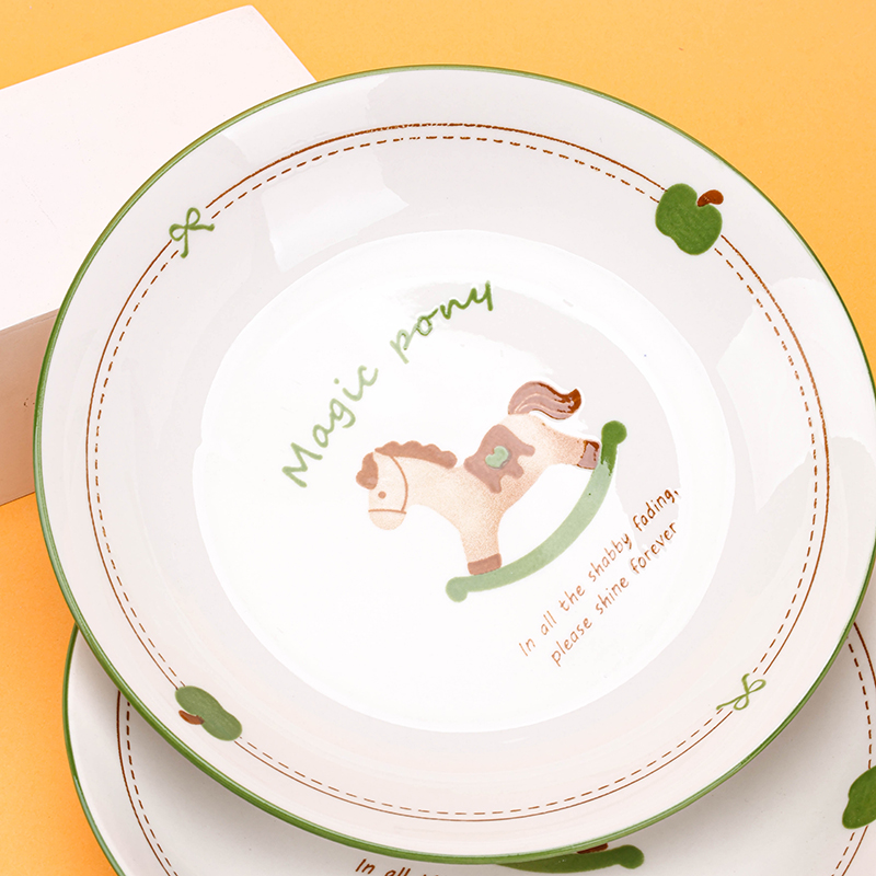 Yongfeng 7-inch Fruit Plate Happy Pony Ceramic Code 1200400588