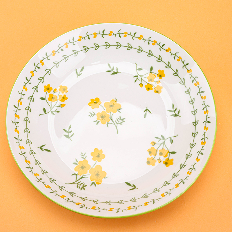 Yongfeng 7-inch Fruit Plate Garden Flower Ceramic Code 1200400590