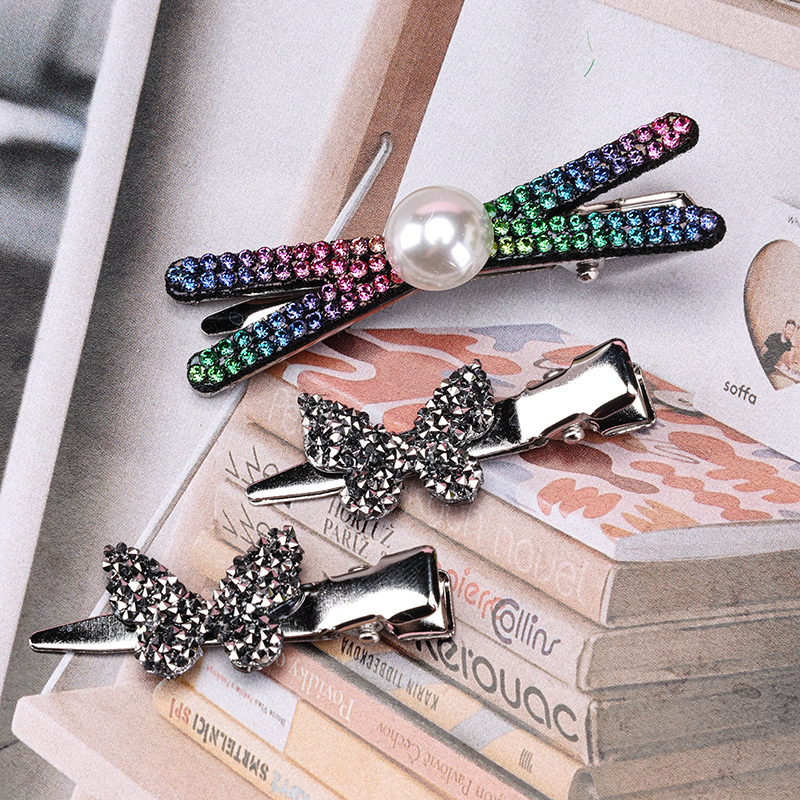 3-Piece Rhinestone Duckbill Clip