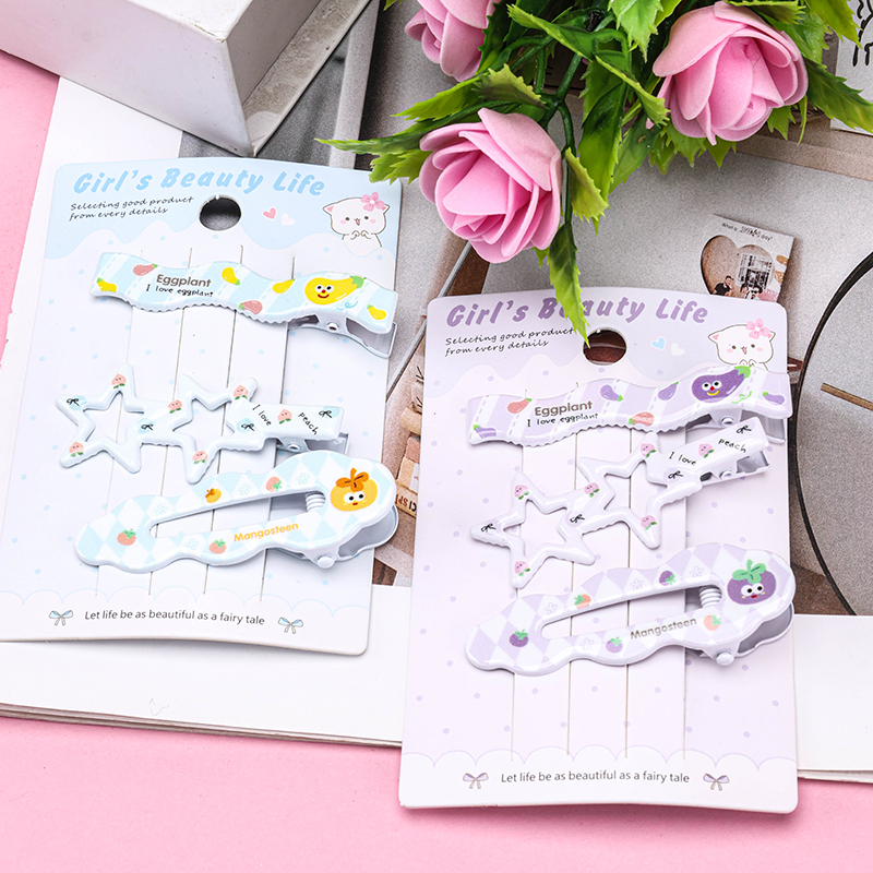 3829 Cartoon Fruit Print Duckbill Hair Clip Alloy 4010402834