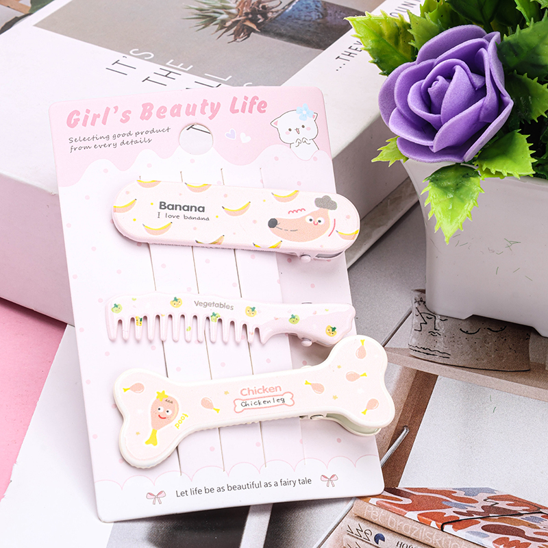 3829 Cartoon Fruit Print Duckbill Hair Clip Alloy 4010402834