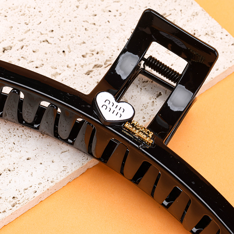 13 cm Double-Sided Crystal Black Hair Claw Clip ABS 4011801270