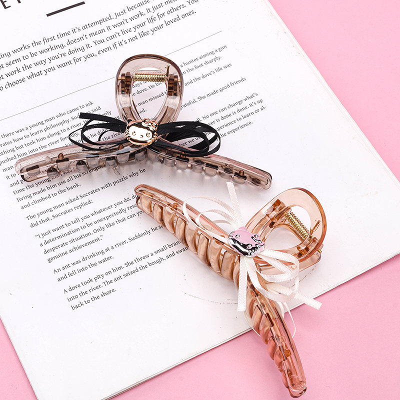 13 cm Ribbon Bow Large Hair Claw Clip ABS 4011801271