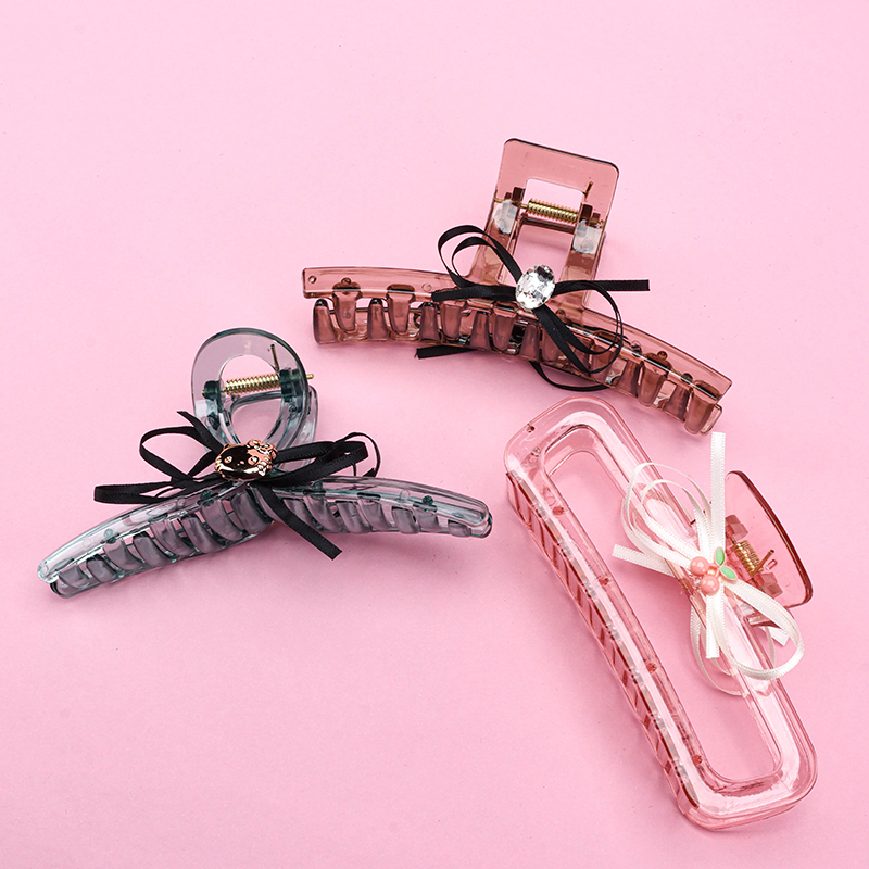 13 cm Ribbon Bow Large Hair Claw Clip ABS 4011801271
