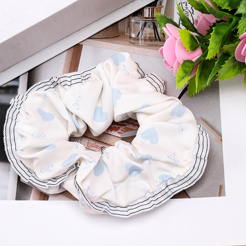 Striped Lace Synthetic Fiber Hair Scrunchie 4012101974