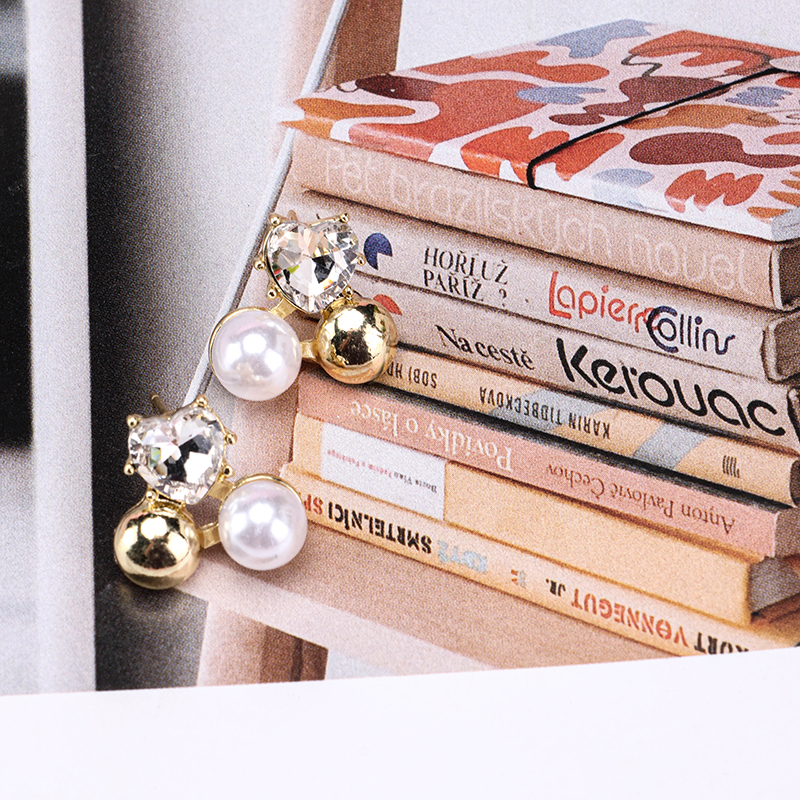 Geometric Zircon Pearl Ear Studs