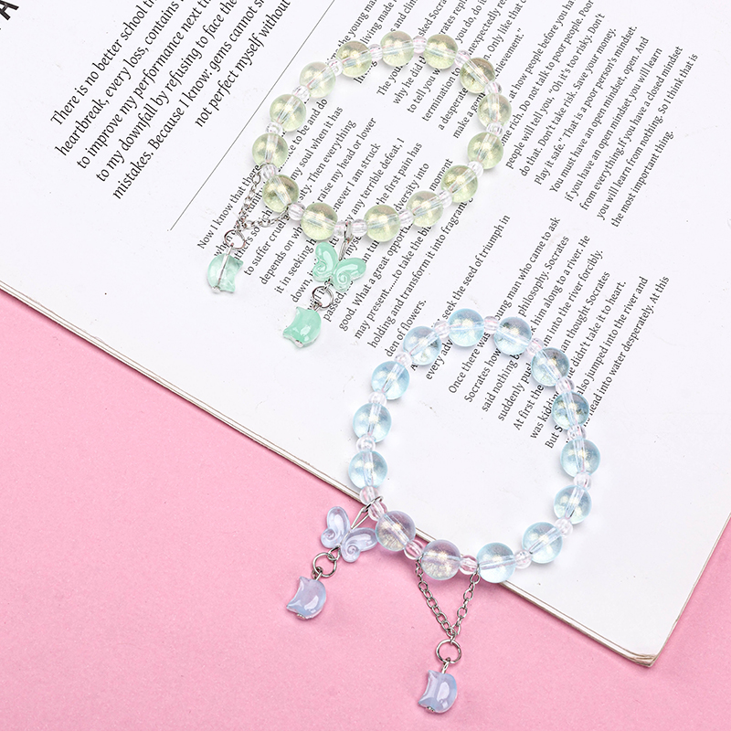 Pearl Butterfly Pendant Bracelet Glass 4021001274