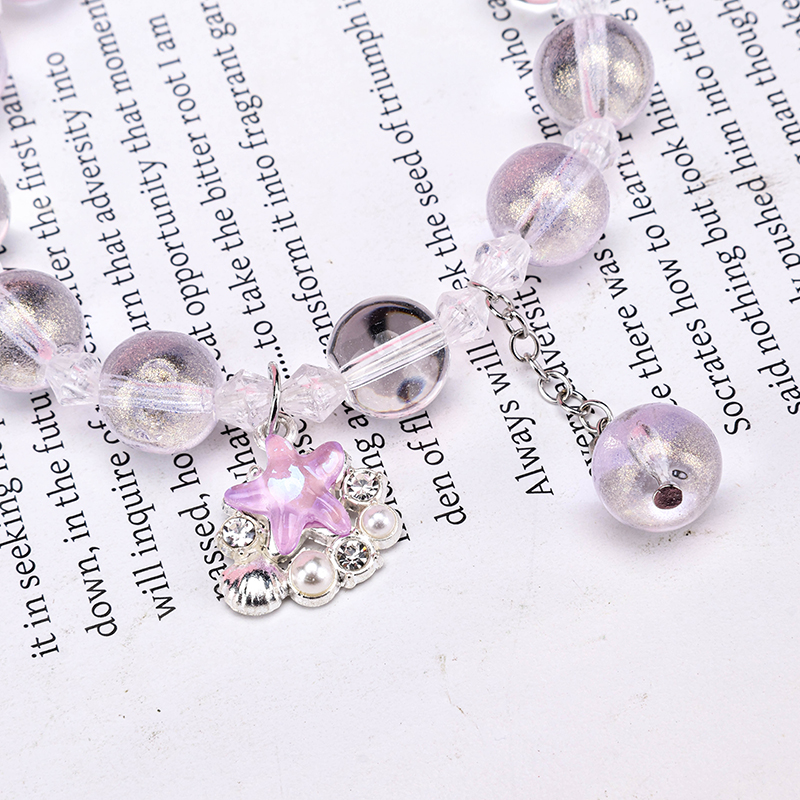 Pearl Rhinestone Starfish Pendant Bracelet Glass 4021001278