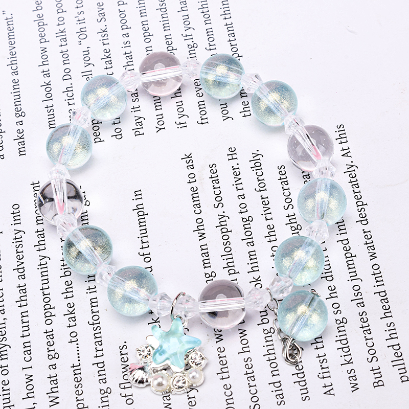 Pearl Rhinestone Starfish Pendant Bracelet Glass 4021001278