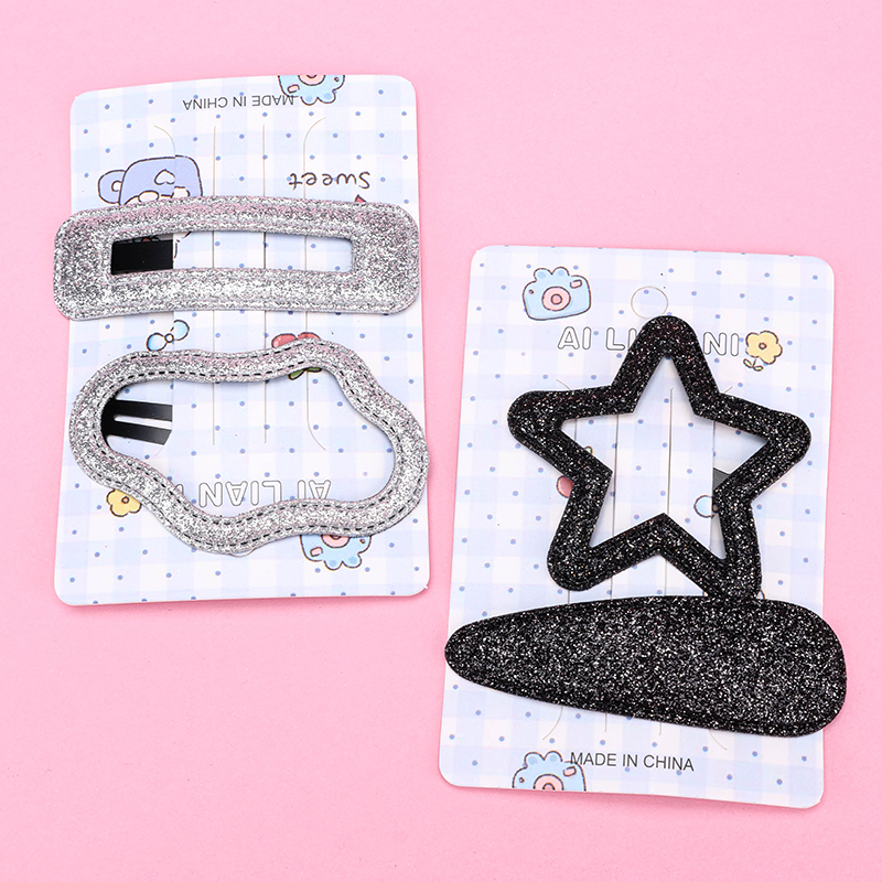 Two Glitter BB Hair Clips Box Alloy 4010200552