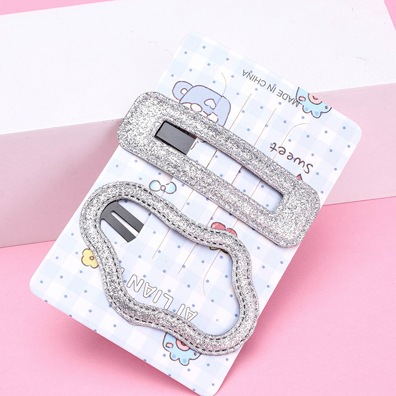Two Glitter BB Hair Clips Box Alloy 4010200552