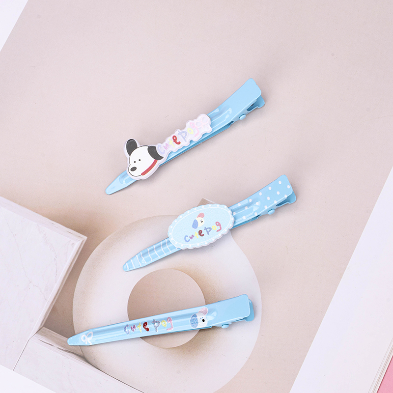 3-Piece Colorful Print Duckbill Clip