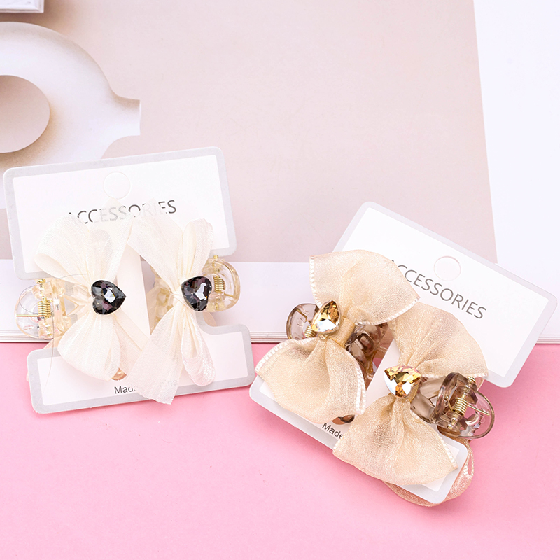 Boxed Zircon Bow Small Hair Claw Clip Plastic 4011900409