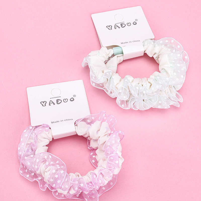 Wave Dot Yarn Edge Scrunchie