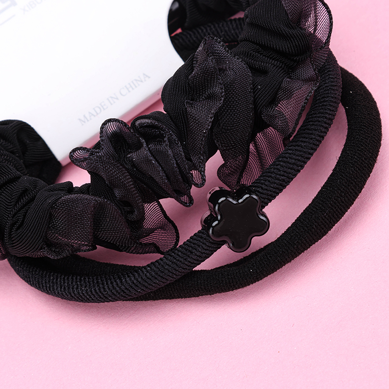 Black Yarn Edge Hair Bands 3 Pack