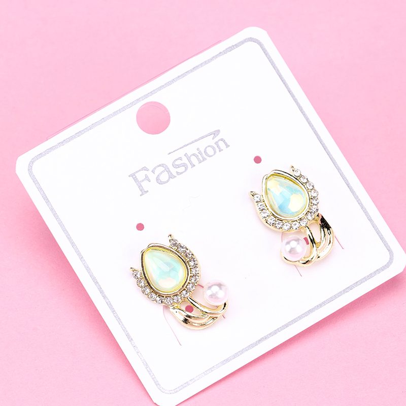 Long Cat's Eye Tulip Ear Studs