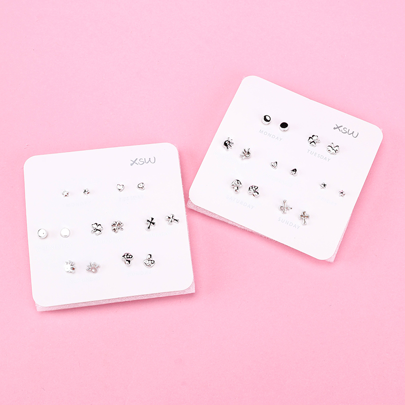 7 Pair Simple Ear Stud Set