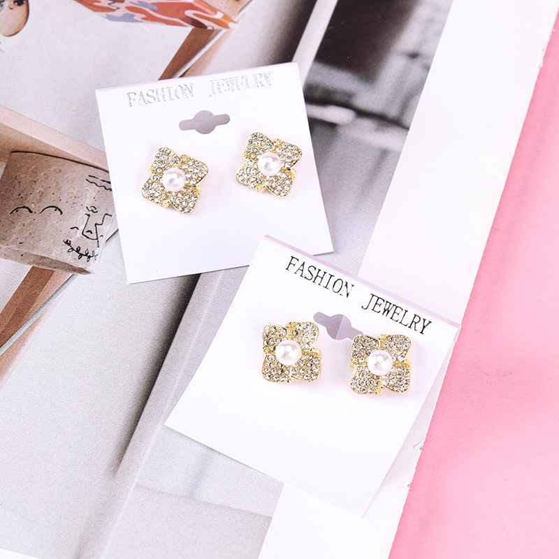 Micro-Set Pearl Flower Ear Studs