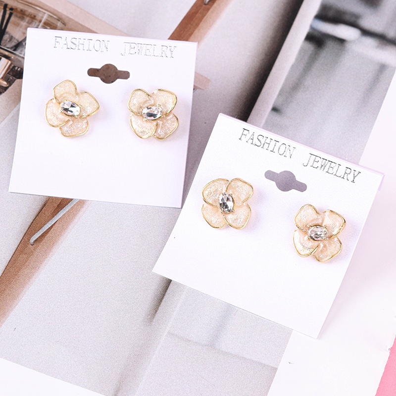 French Crystal Flower Ear Studs