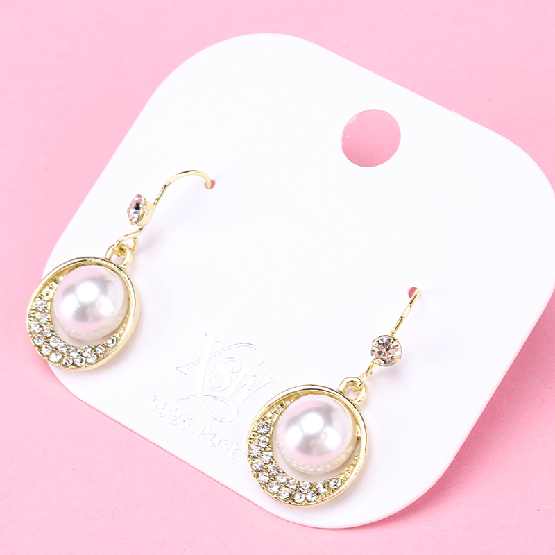 Fashion Rhinestone Pearl Ear Studs