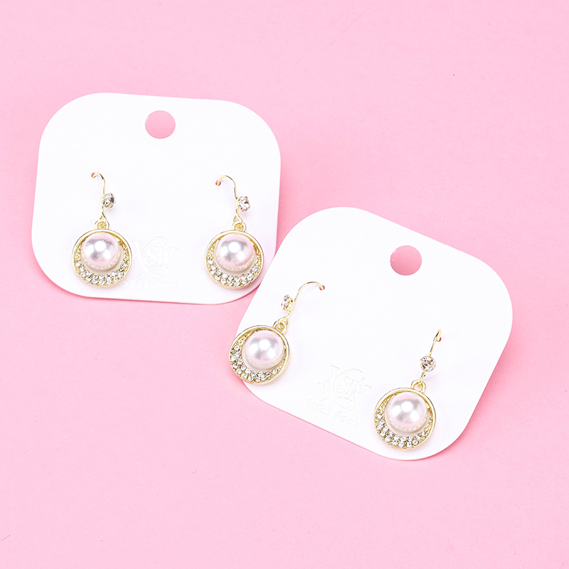 Fashion Rhinestone Pearl Ear Studs