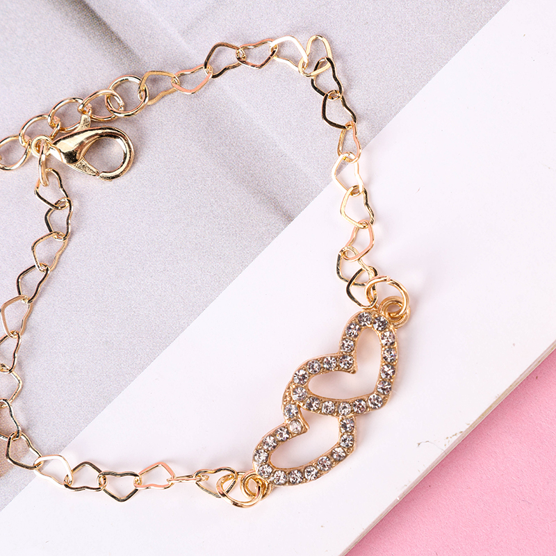Rhinestone Heart Bracelet