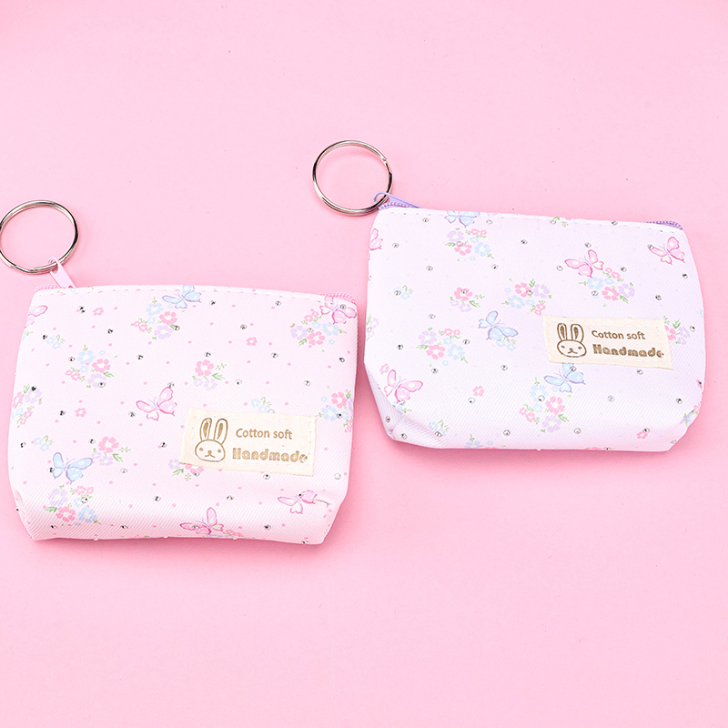 Rhinestone Flower Butterfly Rabbit Label Pouch