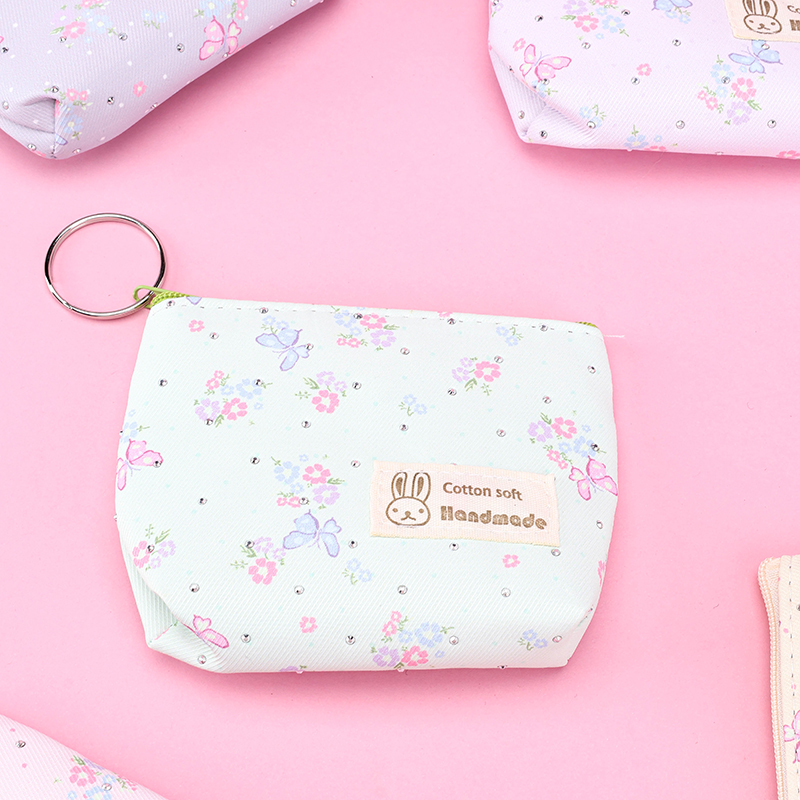 Rhinestone Flower Butterfly Rabbit Label Pouch