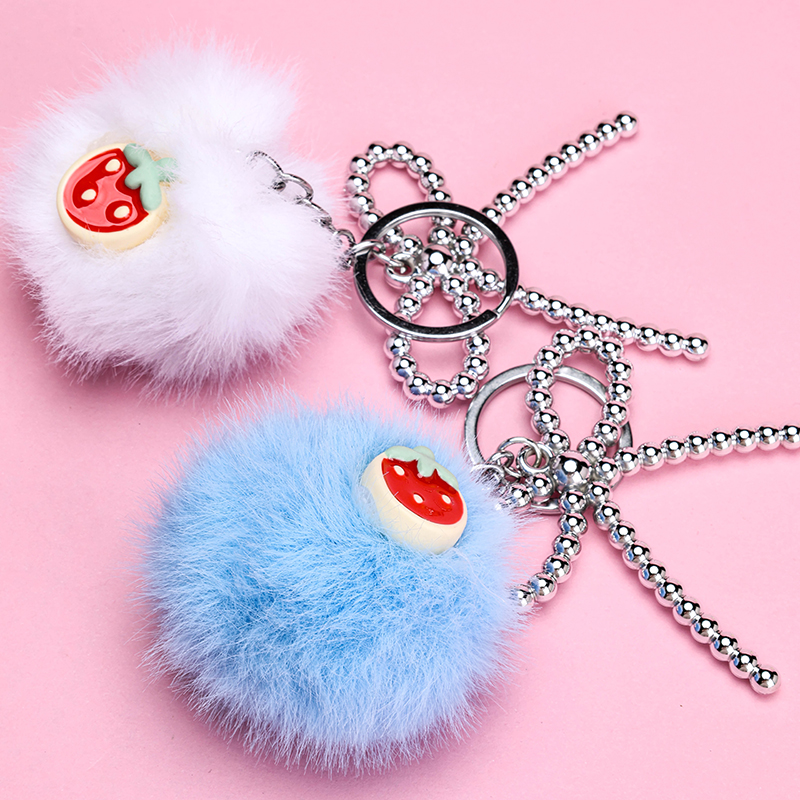 Bow Pompom Bag Charm