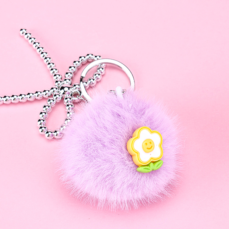 Bow Pompom Bag Charm