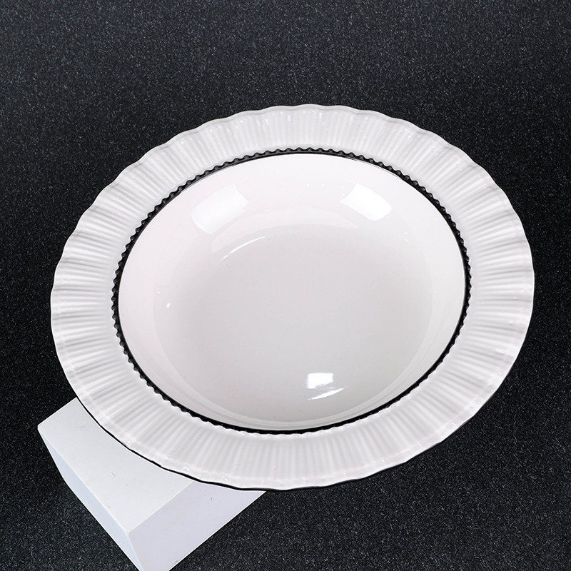 8.5 Inch White Petal Soup Plate