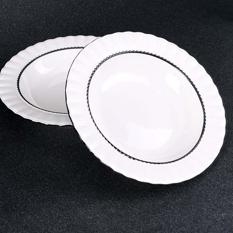 8.5 Inch White Petal Soup Plate