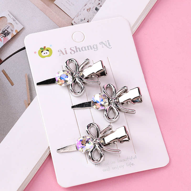Boxed Color Bead Bow Pointed Duckbill Hair Clip Alloy 4010402838