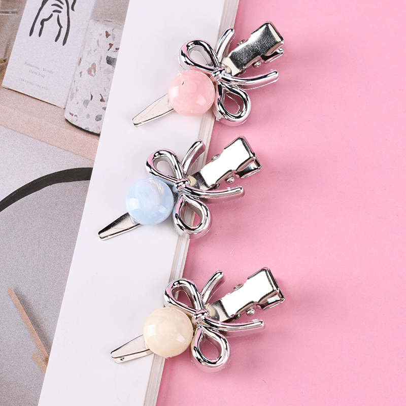Boxed Color Bead Bow Pointed Duckbill Hair Clip Alloy 4010402838