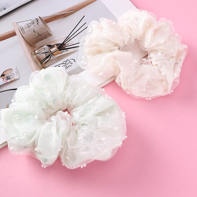 Double Layer Korean Floral Scrunchie