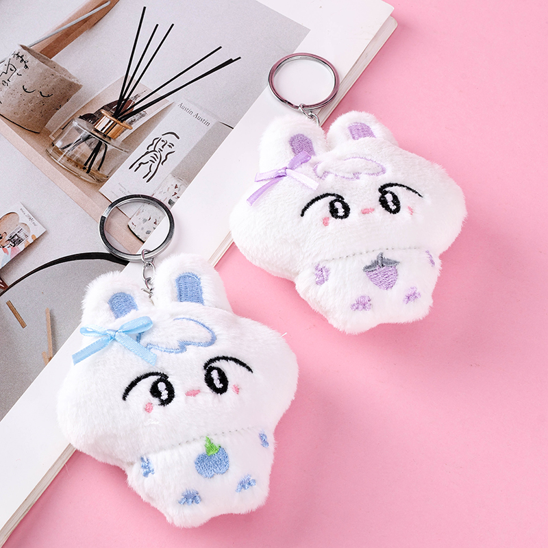 Embroidered Fruit Rabbit Plush Bag Charm