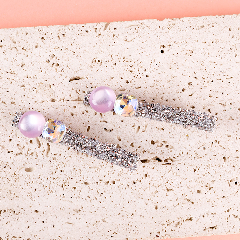 Rhinestone Bead Duckbill Clip
