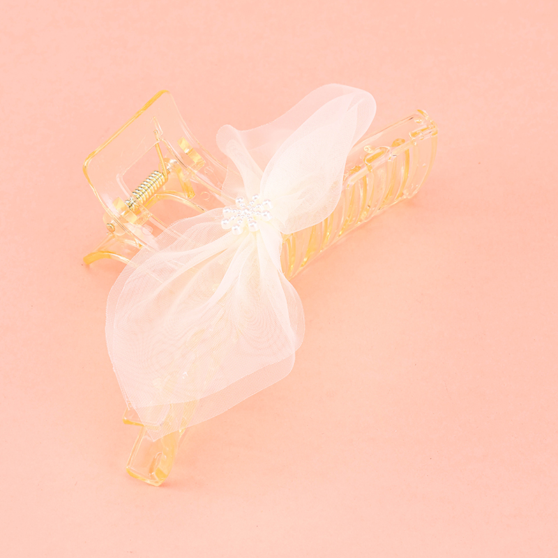 13 cm Bow Pearl Large Hair Claw Clip Plastic 4011801294