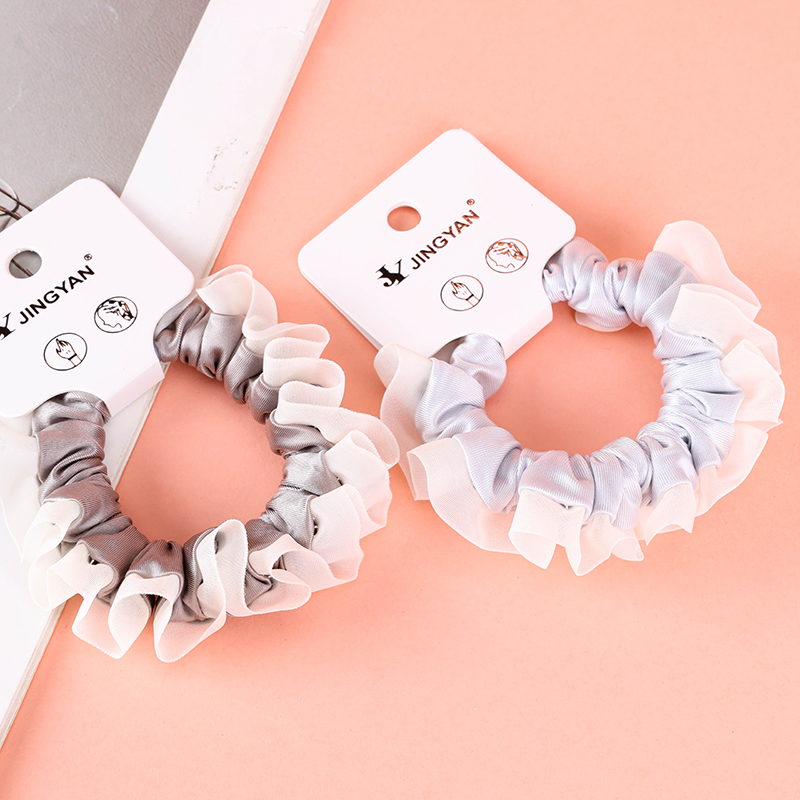 Boxed Single Colored Yarn Edge Intestinal Ring Fabric Hair Scrunchie 4012101978
