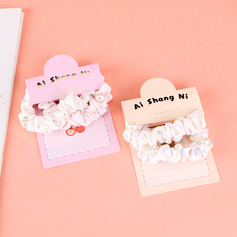 Boxed Two Beaded Scrunchie Style Bands